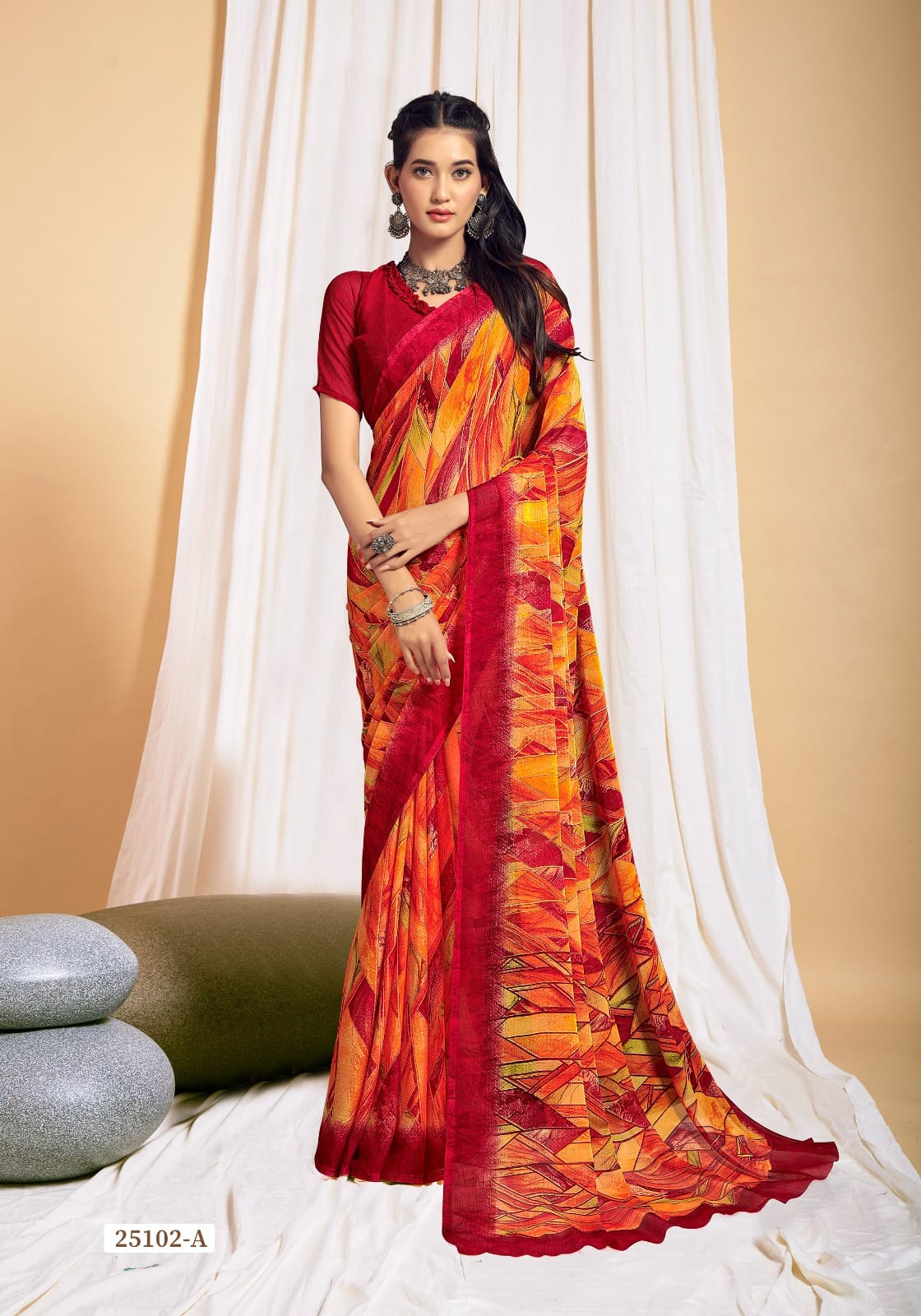 Ruchi Star Chiffon 125 soft Chiffon Saree Collection
